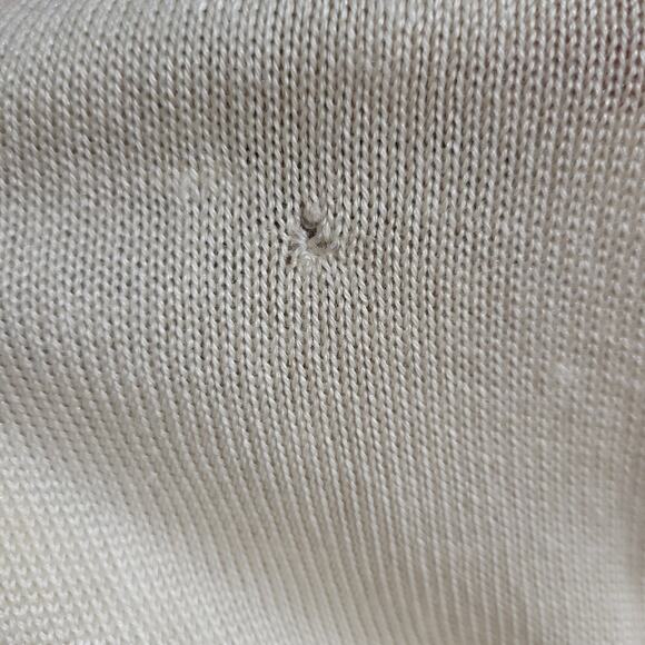 Vintage Hermes Alphabet Polo Top Beige Print Silk Scarf Knit Annie Faivre Small - Picture 8 of 16